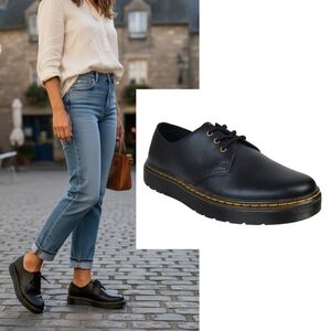 New Dr Martens Zavala lo oxfords shoes lace up black leather goth y2k grunge